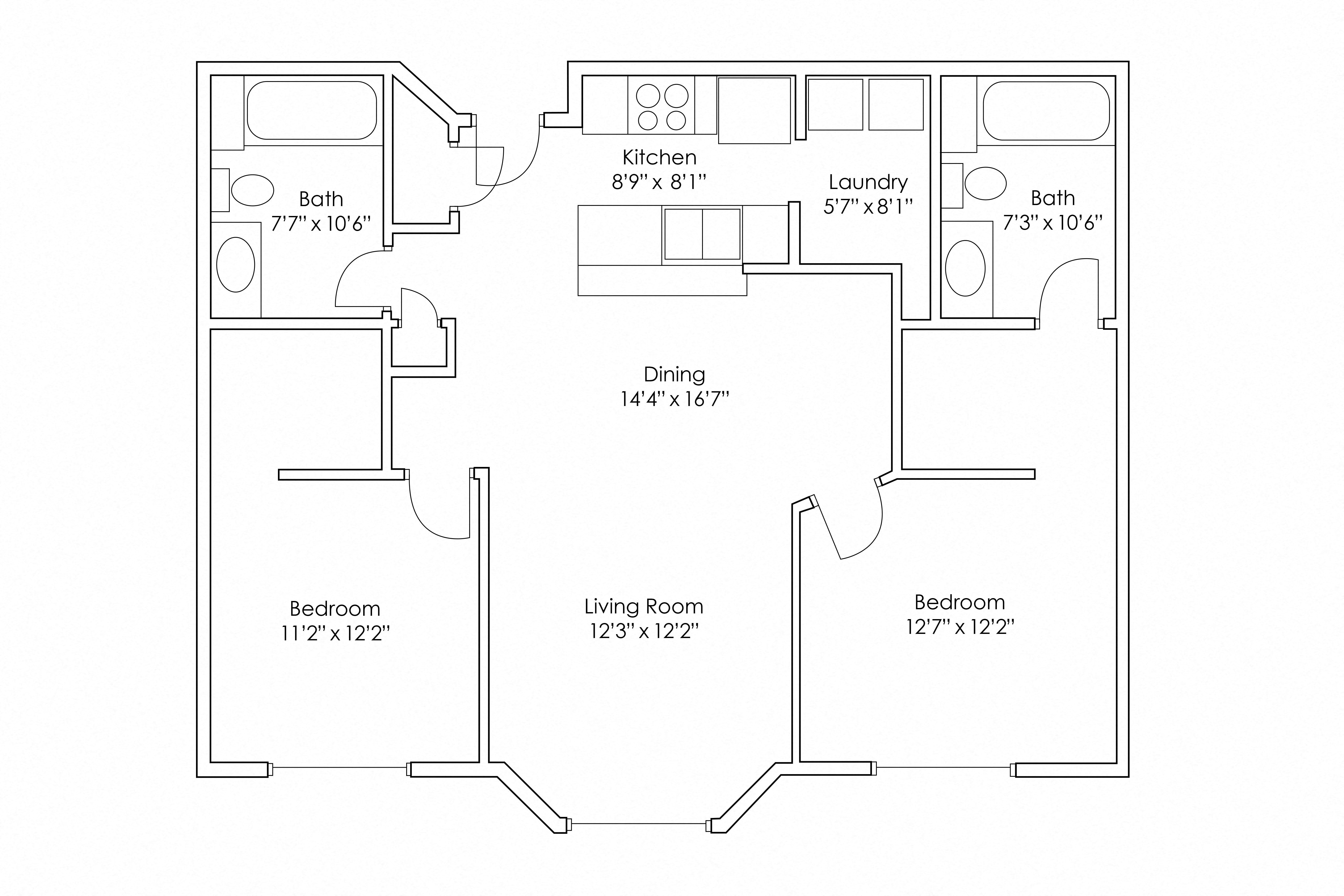 2 Bedroom 2 Bathroom