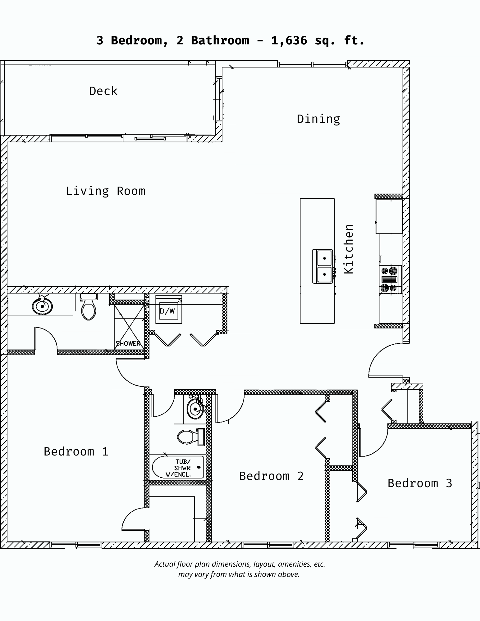 3 Bed 2 Bath - Deluxe