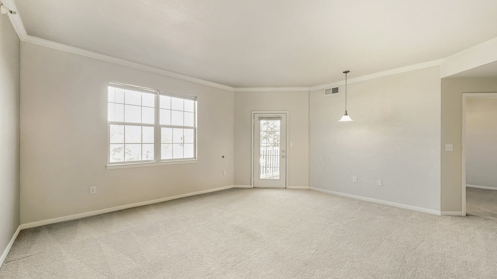 the living room is empty and ready to be staged