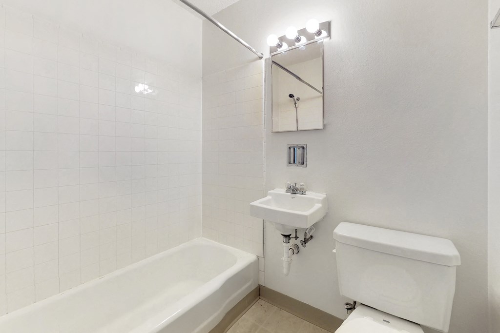 a bathroom with a sink and a toilet and a tub