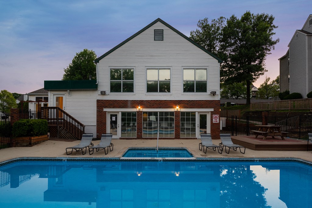 our apartments have a large pool in front of our building