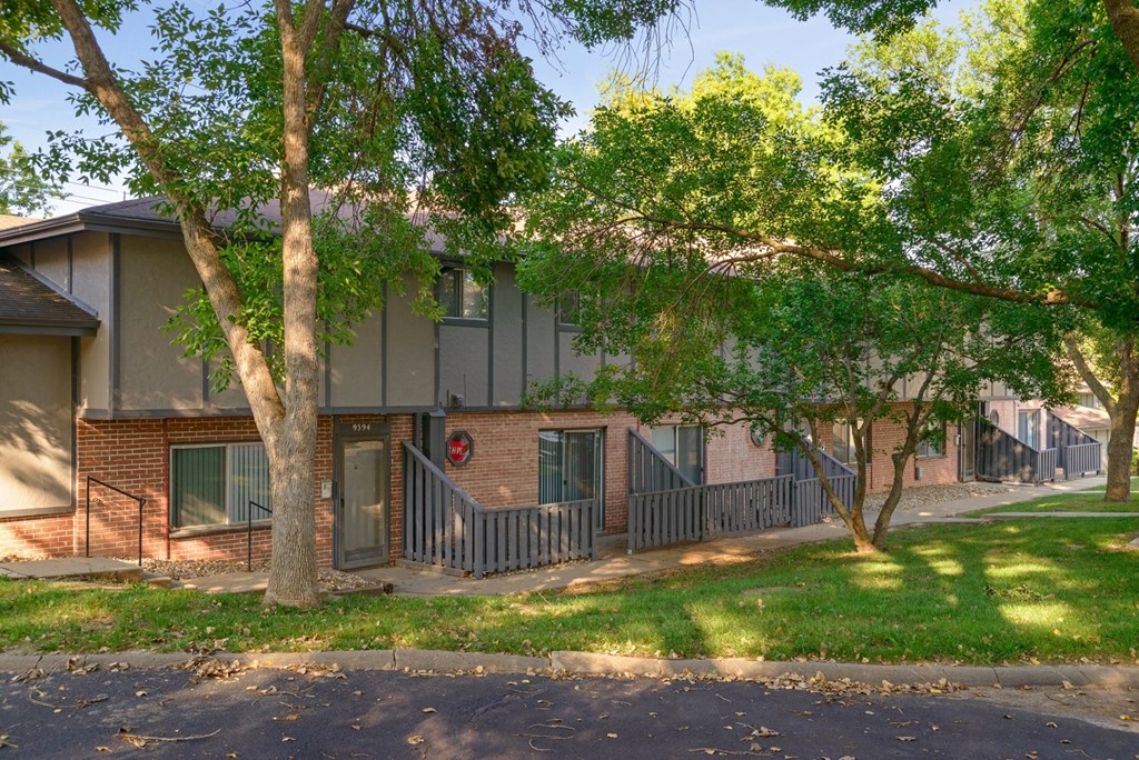 our apartments are located in a quiet neighborhood with trees