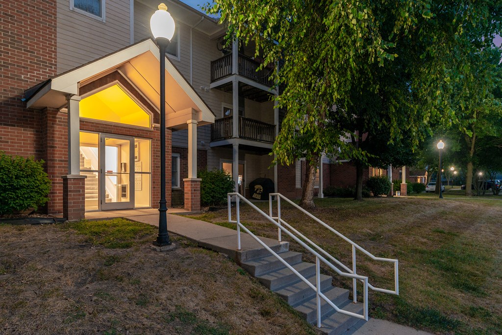 the preserve at ballantyne commons apartments lobby and stairs at night