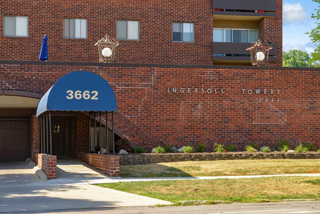 the front of the towers building