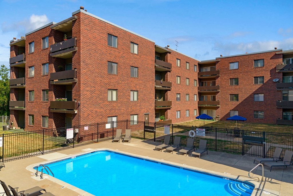 our apartments have a large swimming pool in front of our building