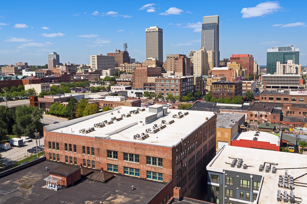 a view of the city ofaleigh from a roof top of a building