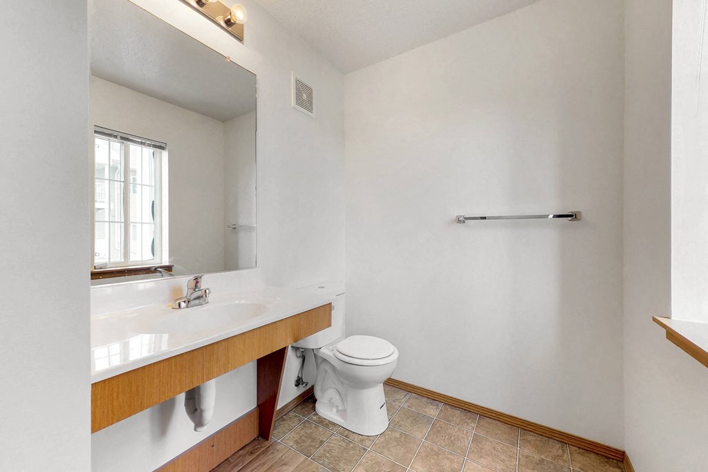a bathroom with a toilet and a sink and a mirror