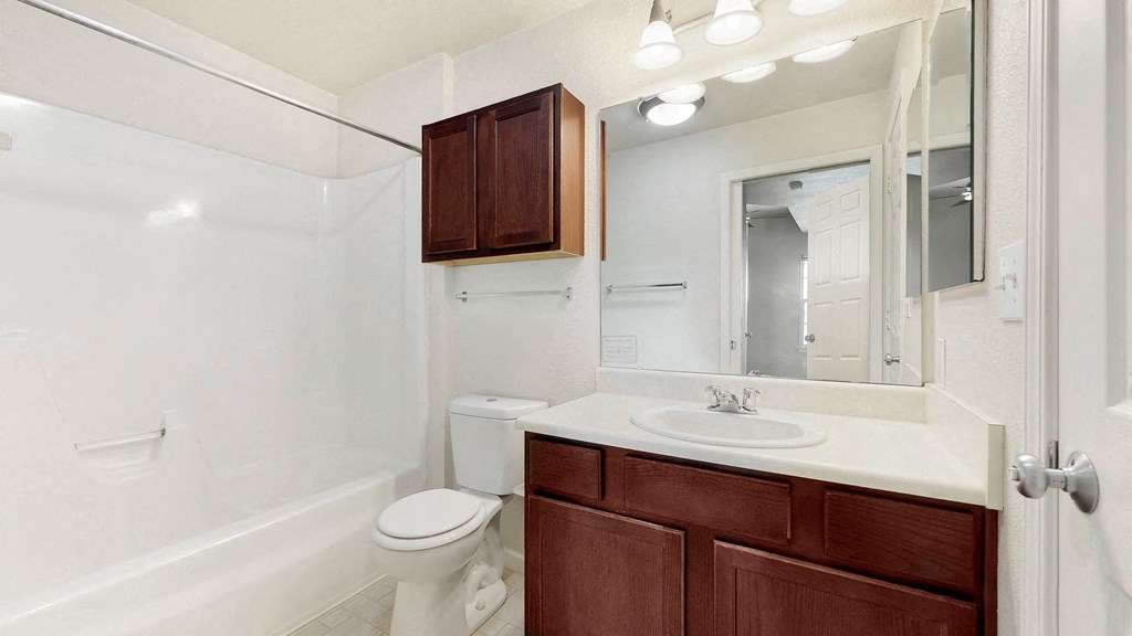 a bathroom with a sink toilet and a mirror