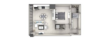 A2 Floor Plan at 220 Meridian, Indianapolis, IN 46204