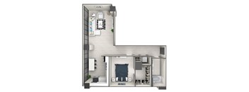 A3 Floor Plan at 220 Meridian, Indianapolis, IN 46204