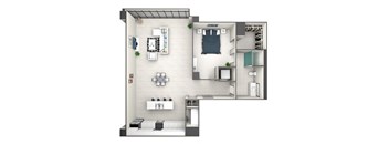 A8 Floor Plan at 220 Meridian, Indianapolis, IN 46204