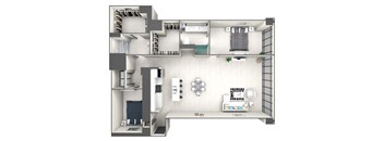 B2E Floor Plan at 220 Meridian, Indianapolis, IN 46204