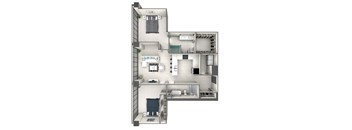 B3 Floor Plan at 220 Meridian, Indianapolis, IN 46204