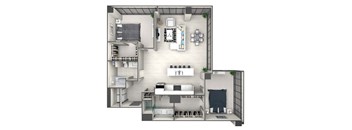 B5 Floor Plan at 220 Meridian, Indianapolis, IN 46204
