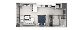 S1A Floor Plan at 220 Meridian, Indianapolis, IN 46204
