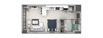 S1B Floor Plan at 220 Meridian, Indianapolis, IN 46204
