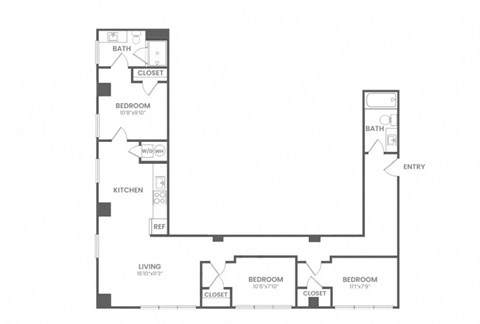 Three Bedroom Two Bath