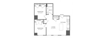 Two Bedrooms One Bathroom