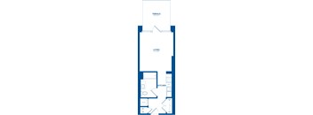 an illustration of a floor plan of a home with a kitchen and a living room