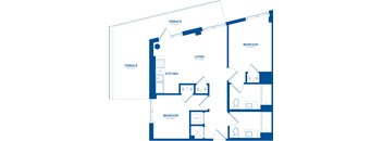 a blueprint of a floor plan of a house with an open floor plan