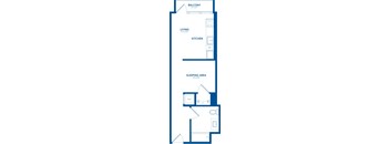 a floor plan of a small house with a bedroom and a living room