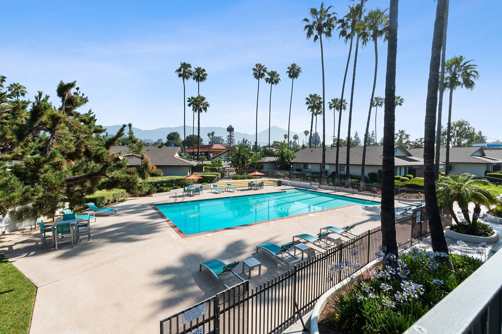the swimming pool at the anaheim hills resort hotel at Terramonte Apartment Homes, California, 91767