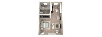 a floor plan of a bedroom with a bathroom and a living room at Sunnymead Apts Apartments, Moreno Valley, 92553