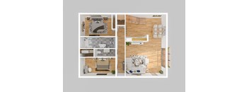 a floor plan of a house with wood paneling