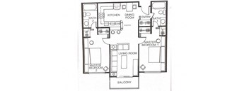 2x2 floorplanat Huntington Terrace North Senior, Huntington Beach California