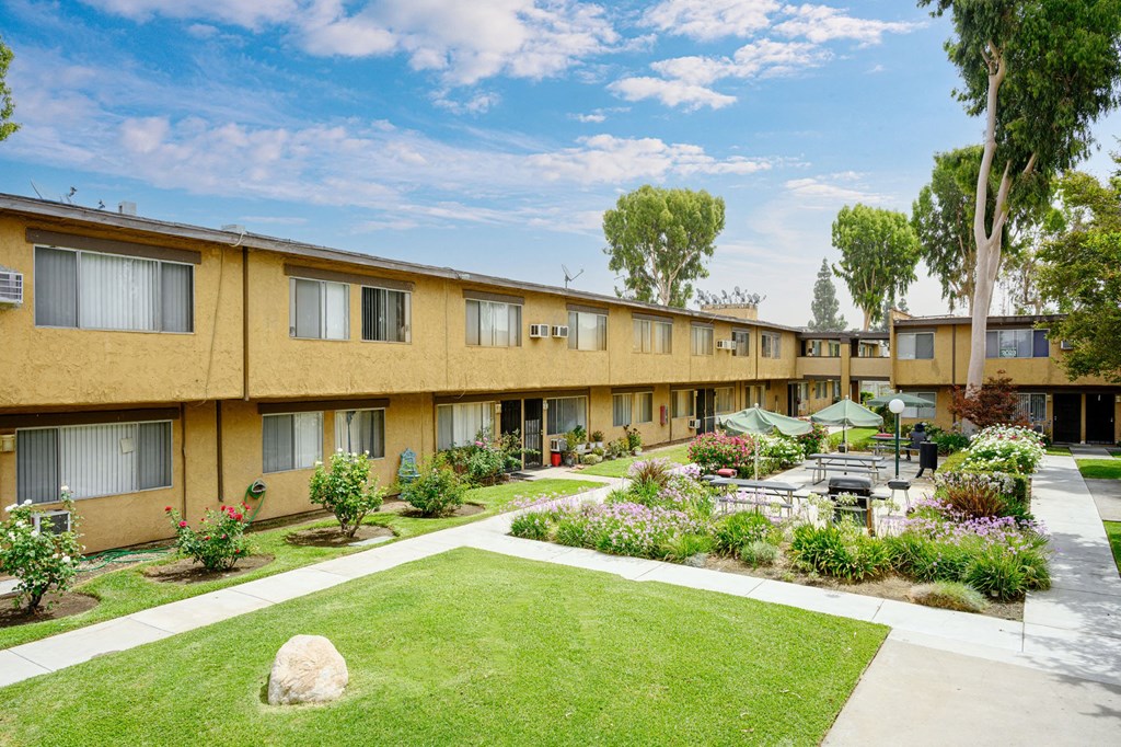 Front Garden at La Puente Garden Apts, La Puente, CA 91744