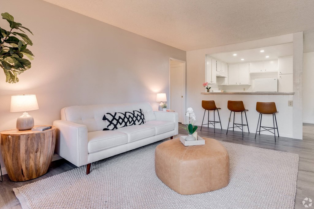 a living room with a couch and a coffee table at Alosta Place, Azusa, CA, 91702
