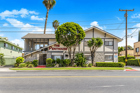 The Penthouse is a two-story building with a red carpet entrance.