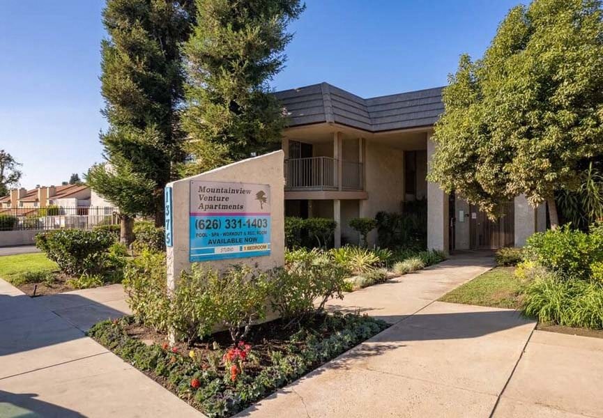 a building with a sign in front of it at Mountainview Venture, Covina, 91722