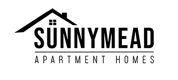 the logo for sunny head apartments with a house on a green background