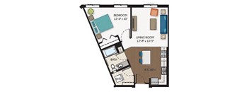 The Copley Floor Plan at The Flats at Cedar Grove, Eagan, MN, 55122