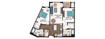 The Crossing Floor Plan at The Flats at Cedar Grove, Eagan, MN