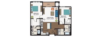 The Midtown Floor Plan at The Flats at Cedar Grove, Minnesota, 55122