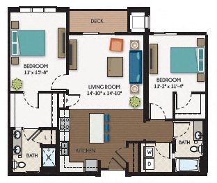 The Midtown Floor Plan at The Flats at Cedar Grove, Minnesota, 55122