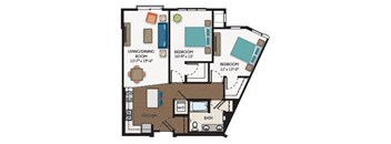 The Riverfront Floor Plan at The Flats at Cedar Grove, Eagan, MN