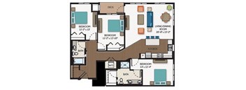 The Skyline Floor Plan at The Flats at Cedar Grove, Eagan, 55122
