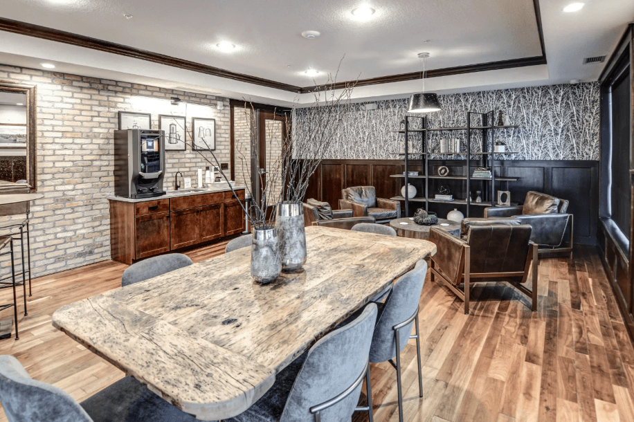 Bean to cup coffee machine in the coffee lounge. at The Whitley, St. Paul, MN