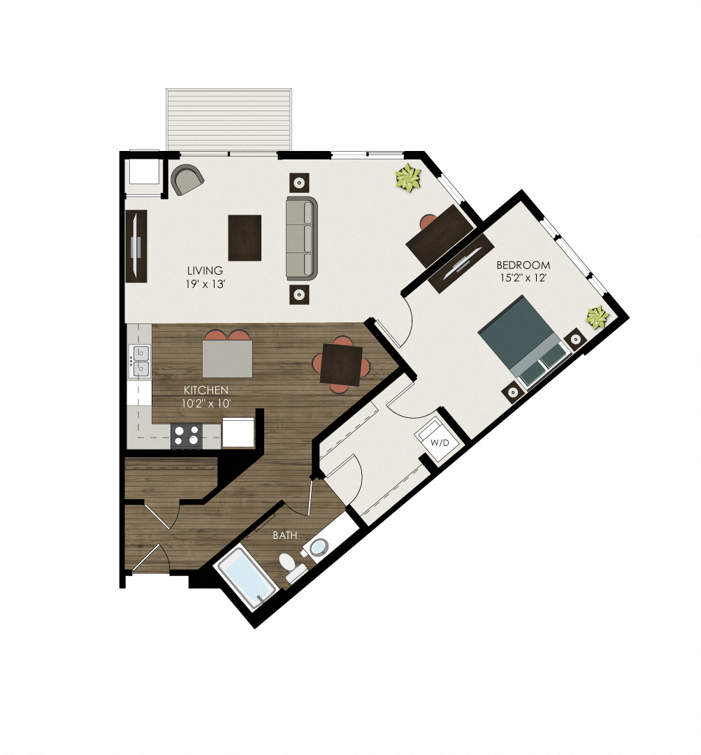 Contour Floor Plan at Victoria Park and V2 Apartments, St. Paul, Minnesota