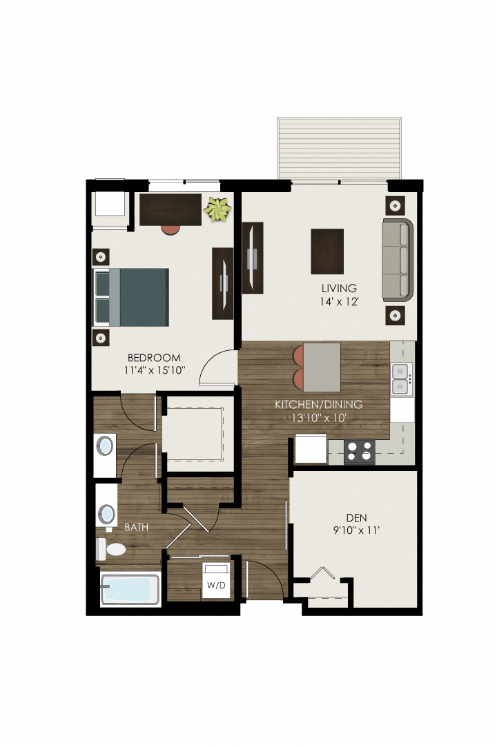 Delta Floor Plan at Victoria Park and V2 Apartments, St. Paul, 55102
