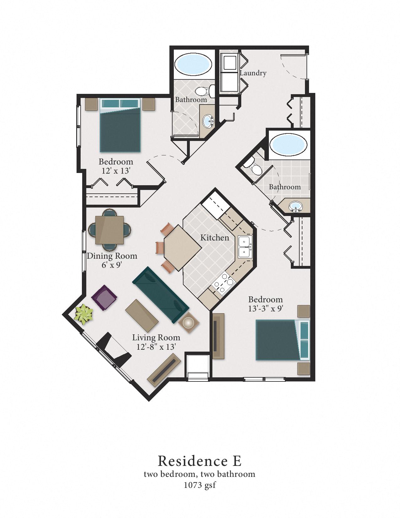E floorplan at Hearthstone Apartments and Townhomes, Minnesota