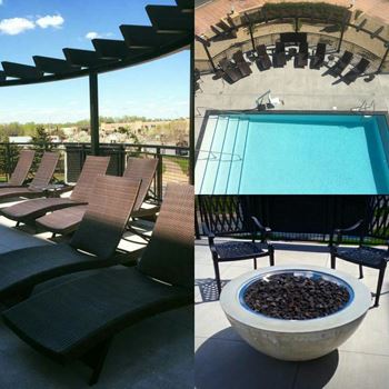 Resort-Style Sundeck & Outdoor Pool at The Flats at Cedar Grove, Eagan, MN