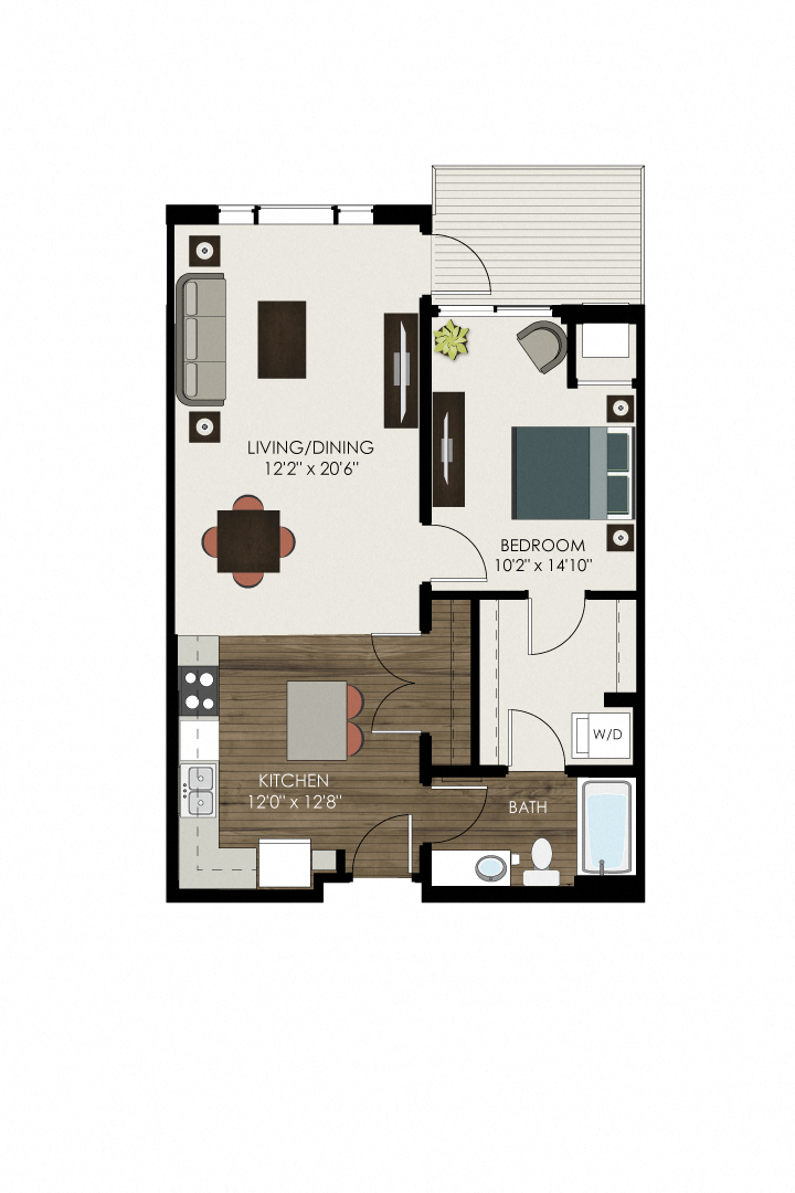 Latitude Floor Plan at Victoria Park and V2 Apartments, St. Paul, Minnesota