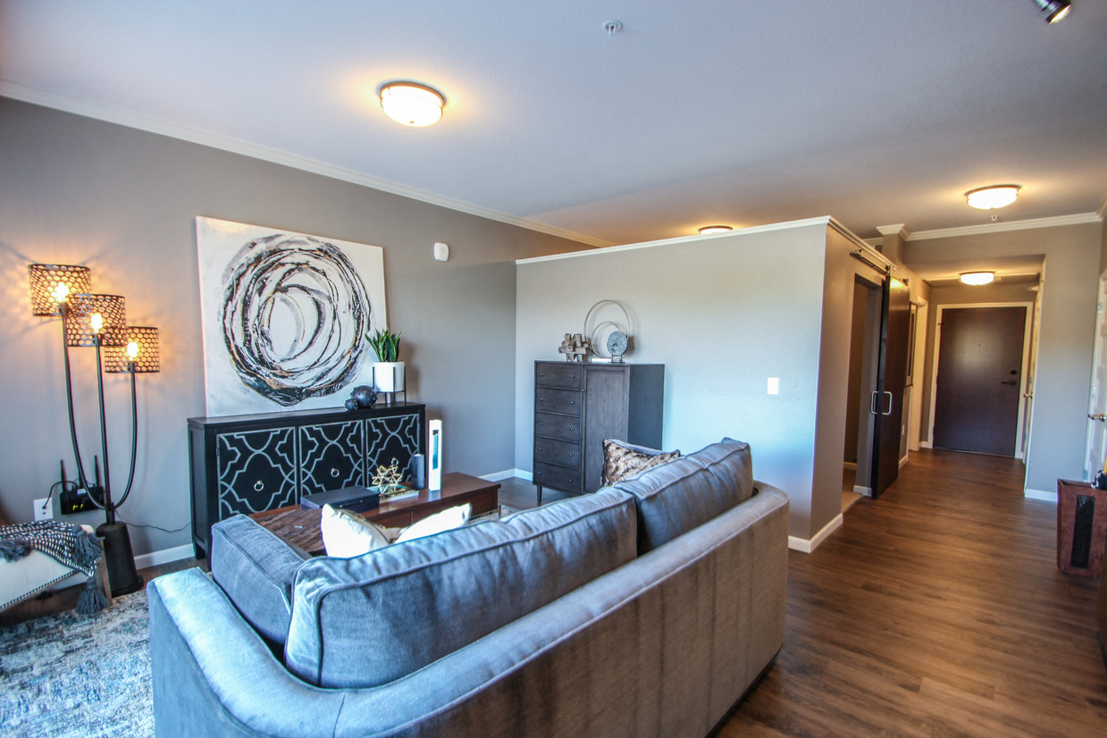 Spacious 1 Bedroom with Barn Door Bedroom  at Victoria Park and V2 Apartments, Minnesota