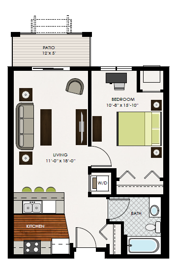 Mears Floor Plan at Victoria Park and V2 Apartments, St. Paul, MN, 55102