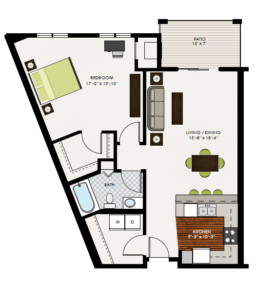 Parkview Floor Plan at Victoria Park and V2 Apartments, St. Paul