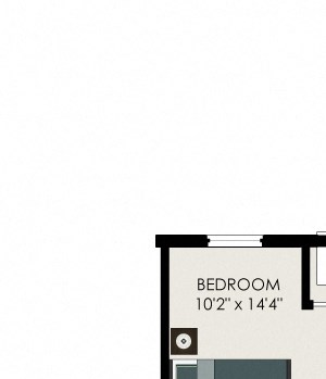 V2 Apartments 1 Bedroom + Den 1 Bathroom with Walk-In Laundry Room